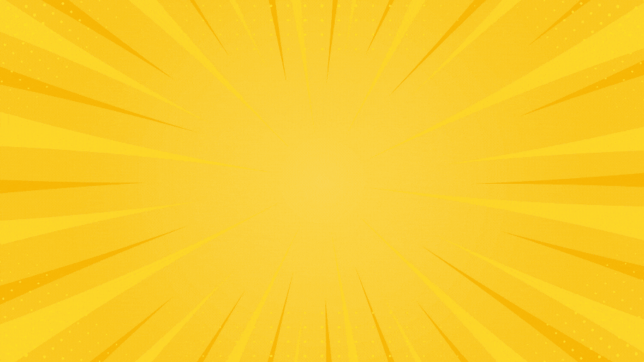 A vibrant yellow background with a starburst pattern extending from the center, creating a bright, dynamic appearance.